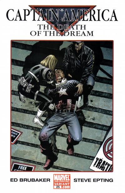 Cover for Captain America (Marvel, 2005 series) #25 [2nd Printing]