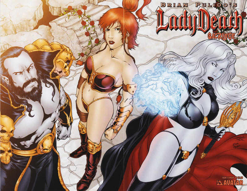 Cover for Brian Pulido's Lady Death: Sacrilege (Avatar Press, 2006 series) #0 [Wrap]
