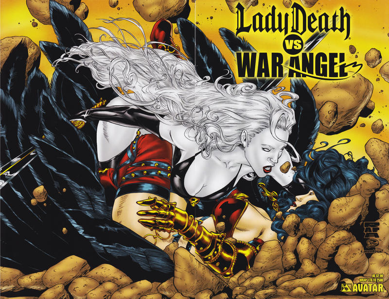 Cover for Brian Pulido's Lady Death vs War Angel (Avatar Press, 2006 series) #1 [Wrap]