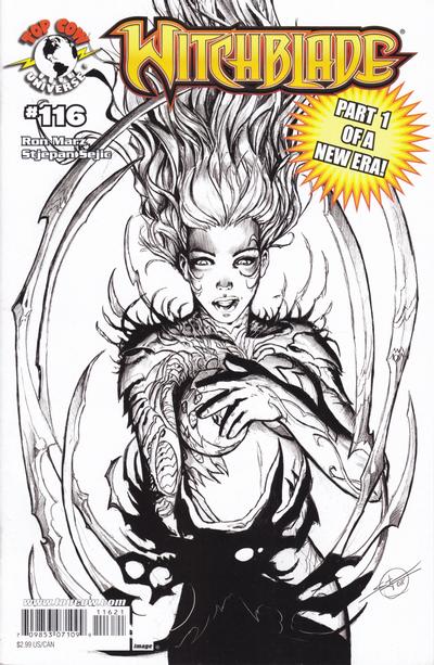 Cover for Witchblade (Image, 1995 series) #116 [2nd Print Black and White Variant]