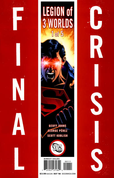 Cover for Final Crisis: Legion of Three Worlds (DC, 2008 series) #1 [Sliver Cover]