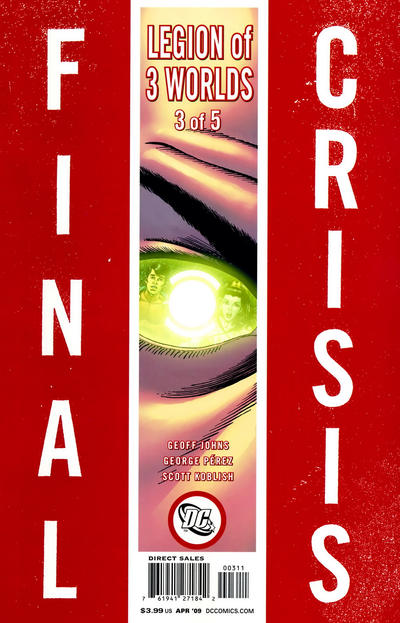 Cover for Final Crisis: Legion of Three Worlds (DC, 2008 series) #3 [Sliver Cover]