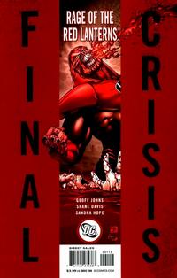 Cover Thumbnail for Final Crisis: Rage of the Red Lanterns (DC, 2008 series) #1 [Second Printing]