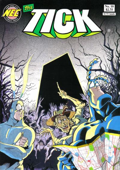 Cover for The Tick (New England Comics, 1988 series) #10 [Second Printing]