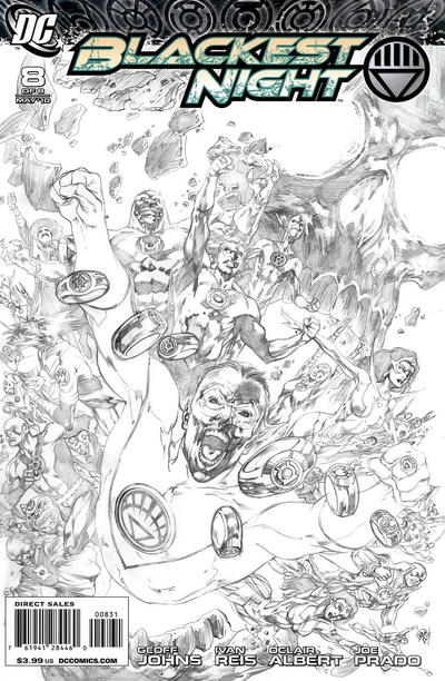 Cover for Blackest Night (DC, 2009 series) #8 [Ivan Reis Sketch Cover]