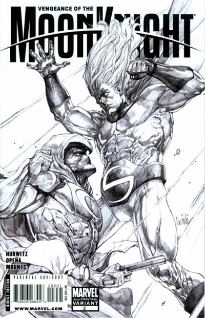 Cover for Vengeance of the Moon Knight (Marvel, 2009 series) #2 [Cover C - Second Printing Sketch Variant]