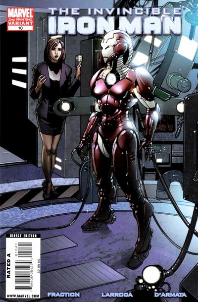 Cover for Invincible Iron Man (Marvel, 2008 series) #10 [Second Printing]