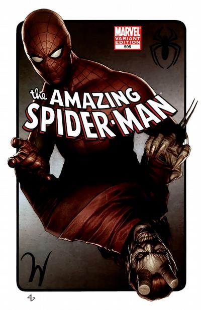 Cover for The Amazing Spider-Man (Marvel, 1999 series) #595 [Variant Edition - Adi Granov Cover]