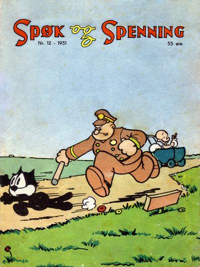 Cover for Spøk og Spenning (Oddvar Larsen; Odvar Lamer, 1950 series) #12/1951