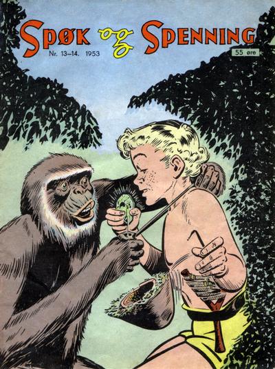 Cover for Spøk og Spenning (Oddvar Larsen; Odvar Lamer, 1950 series) #13-14/1953