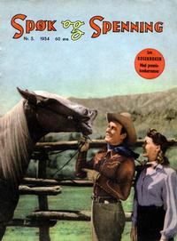 Cover for Spøk og Spenning (Oddvar Larsen; Odvar Lamer, 1950 series) #5/1954
