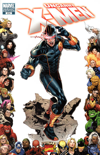 Cover for The Uncanny X-Men (Marvel, 1981 series) #514 [Marvel 70th Anniversary Border]