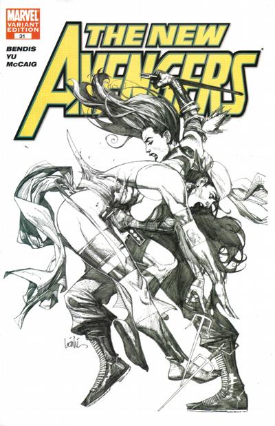 Cover for New Avengers (Marvel, 2005 series) #31 [San Diego Comicon Exclusive Sketch Variant Cover ]