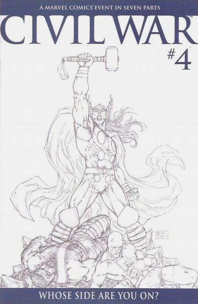 Cover for Civil War (Marvel, 2006 series) #4 [Retailer Incentive Sketch Cover]