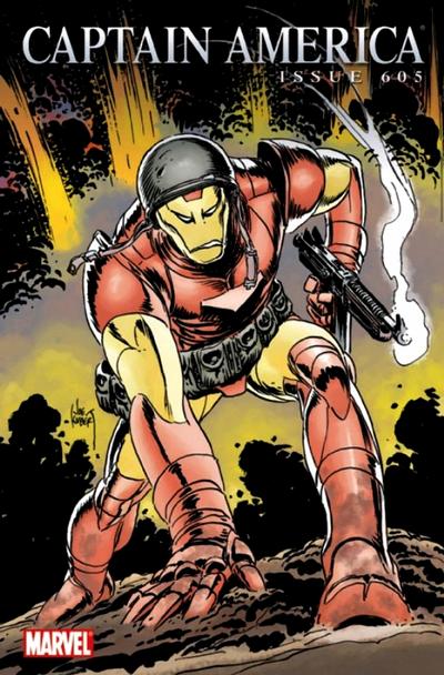 Cover for Captain America (Marvel, 2005 series) #605 [Joe Kubert Iron Man Variant]