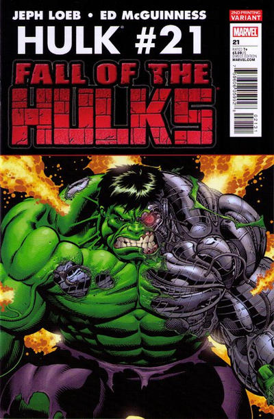 Cover for Hulk (Marvel, 2008 series) #21 [Second Printing]
