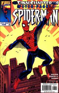 Cover Thumbnail for Spider-Man (Marvel, 1990 series) #98 [Direct Edition - 50/50 - Blue Outer Cover]