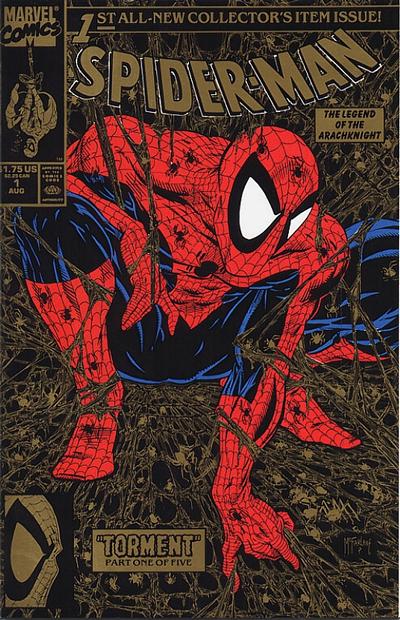 Cover for Spider-Man (Marvel, 1990 series) #1 [Second Printing - Gold Edition]