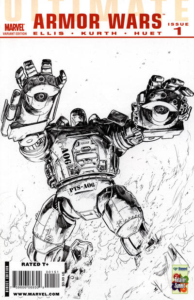 Cover for Ultimate Armor Wars (Marvel, 2009 series) #1 [Steve Kurth Sketch Cover]