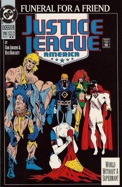 Cover for Justice League America (DC, 1989 series) #70 [Second Printing]