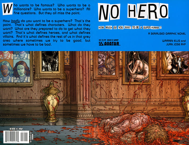 Cover for No Hero (Avatar Press, 2008 series) #5 [Wraparound Cover]