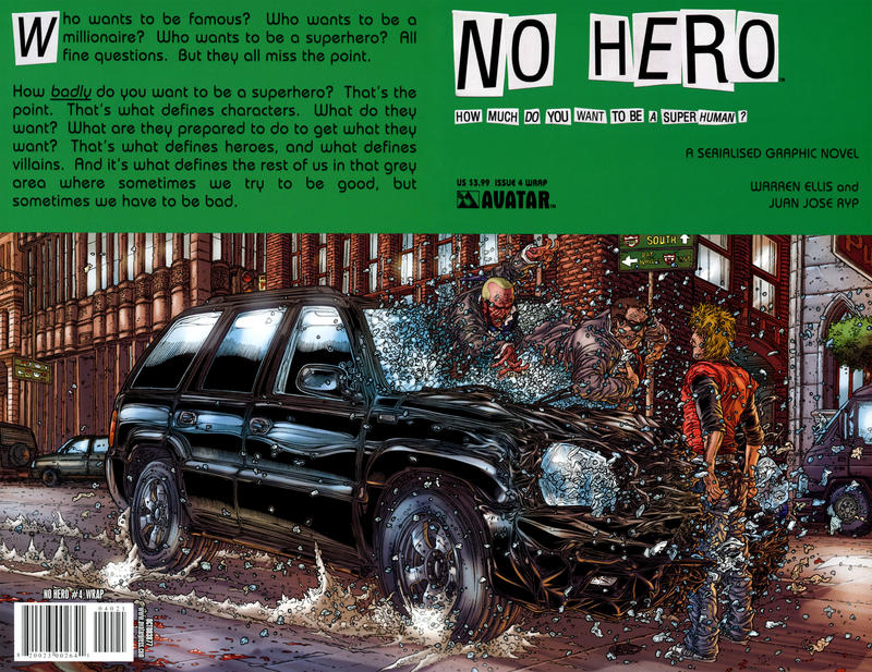 Cover for No Hero (Avatar Press, 2008 series) #4 [Wraparound Cover]