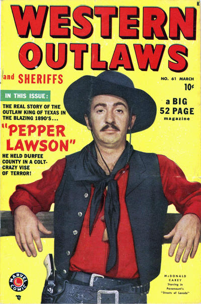Cover for Western Outlaws and Sheriffs (Marvel, 1949 series) #61