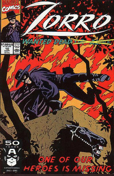 Cover for Zorro (Marvel, 1990 series) #10