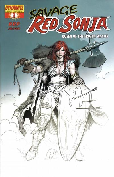 Cover for Savage Red Sonja: Queen of the Frozen Wastes (Dynamite Entertainment, 2006 series) #1 [RRP - Regular Logo Edition]