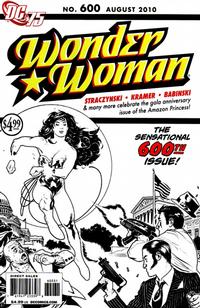 Cover for Wonder Woman (DC, 2006 series) #600 [DC 75th Anniversary Black & White Cover]