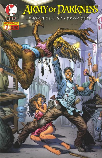 Cover for Army of Darkness: Shop Till You Drop Dead (Devil's Due Publishing, 2005 series) #1 [Cover E Paolo Rivera Cover]