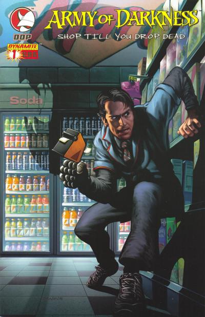Cover for Army of Darkness: Shop Till You Drop Dead (Devil's Due Publishing, 2005 series) #1 [Cover B Eric Ebas Cover]