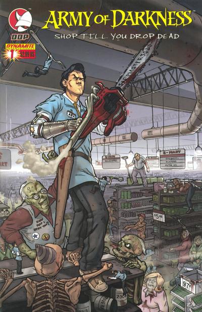 Cover for Army of Darkness: Shop Till You Drop Dead (Devil's Due Publishing, 2005 series) #1 [Cover A Nick Bradshaw Cover]
