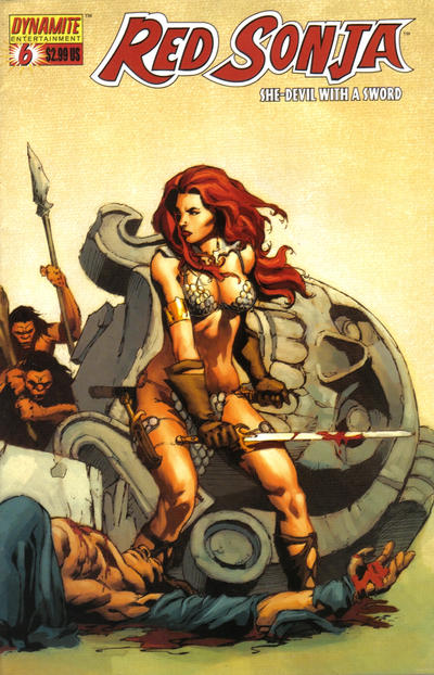 Cover for Red Sonja (Dynamite Entertainment, 2005 series) #6 [Mel Rubi Wraparound Cover]