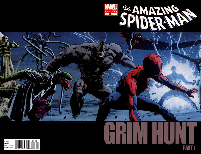 Cover for The Amazing Spider-Man (Marvel, 1999 series) #634 [2nd Printing Variant - Michael Lark Wraparound Cover]