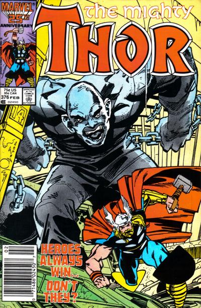 Cover for Thor (Marvel, 1966 series) #376 [Newsstand]