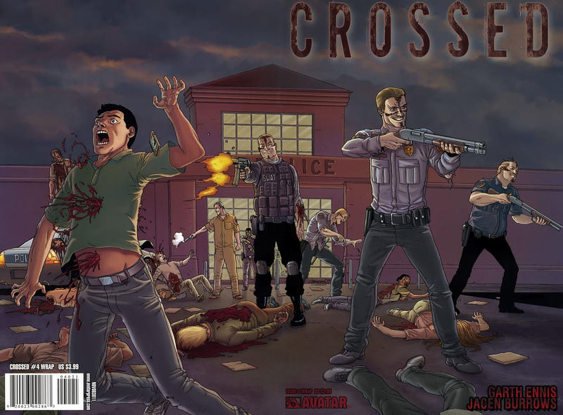 Cover for Crossed (Avatar Press, 2008 series) #4 [Wraparound Cover - Jacen Burrows]