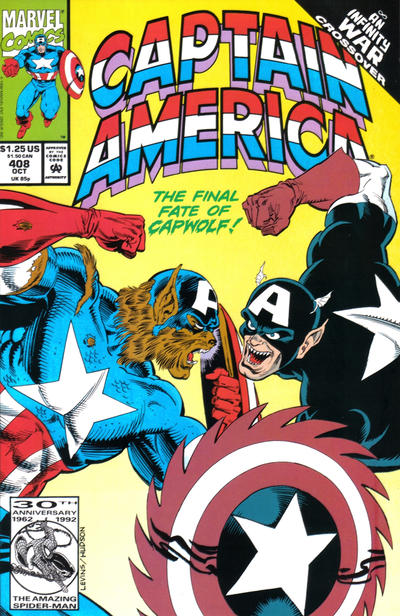 Cover for Captain America (Marvel, 1968 series) #408 [Direct]