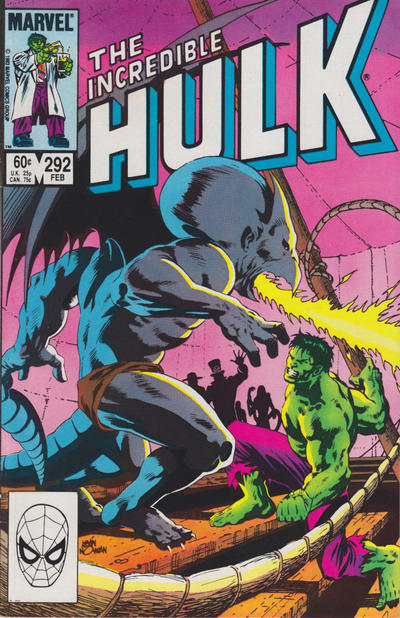 Cover for The Incredible Hulk (Marvel, 1968 series) #292 [Direct]