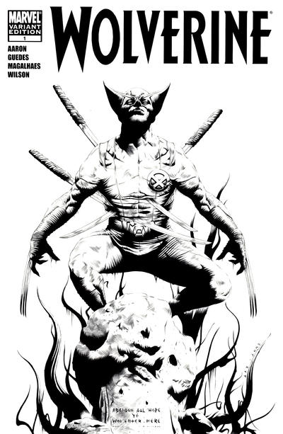Cover for Wolverine (Marvel, 2010 series) #1 [Jae Lee Black and White Cover]
