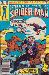 Cover Thumbnail for The Spectacular Spider-Man (Marvel, 1976 series) #57 [Newsstand]