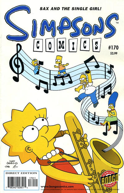 Cover for Simpsons Comics (Bongo, 1993 series) #170