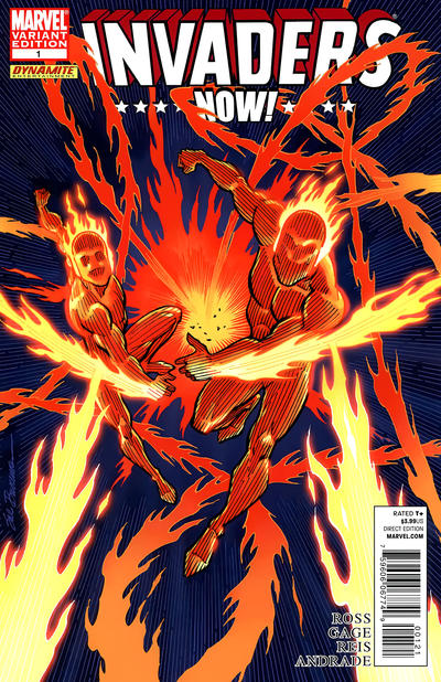 Cover for Invaders Now! (Marvel, 2010 series) #1 [Variant Edition - Human Torch and Toro]