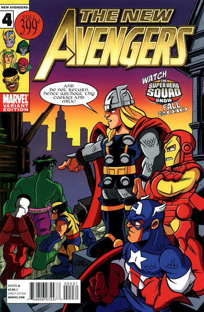 Cover for New Avengers (Marvel, 2010 series) #4 [Super Hero Squad Variant]