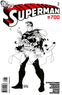 Cover Thumbnail for Superman (DC, 2006 series) #700 [75th Anniversary Black and White Cover]