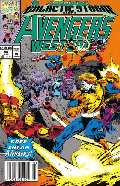 Cover for Avengers West Coast (Marvel, 1989 series) #80 [Newsstand]