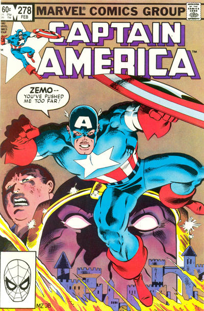 Cover for Captain America (Marvel, 1968 series) #278 [Direct]