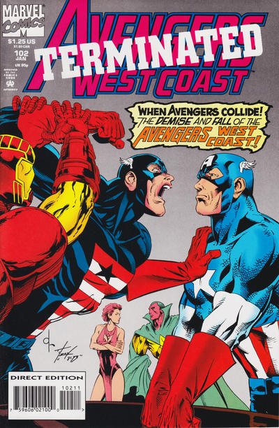 Cover for Avengers West Coast (Marvel, 1989 series) #102 [Direct Edition]