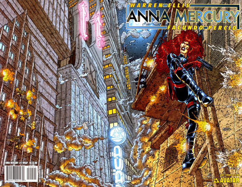 Cover for Anna Mercury (Avatar Press, 2008 series) #2 [Wraparound Juan Jose Ryp]