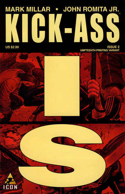 Cover for Kick-Ass (Marvel, 2008 series) #2 [Umpteenth Printing Variant]
